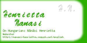 henrietta nanasi business card