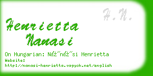 henrietta nanasi business card